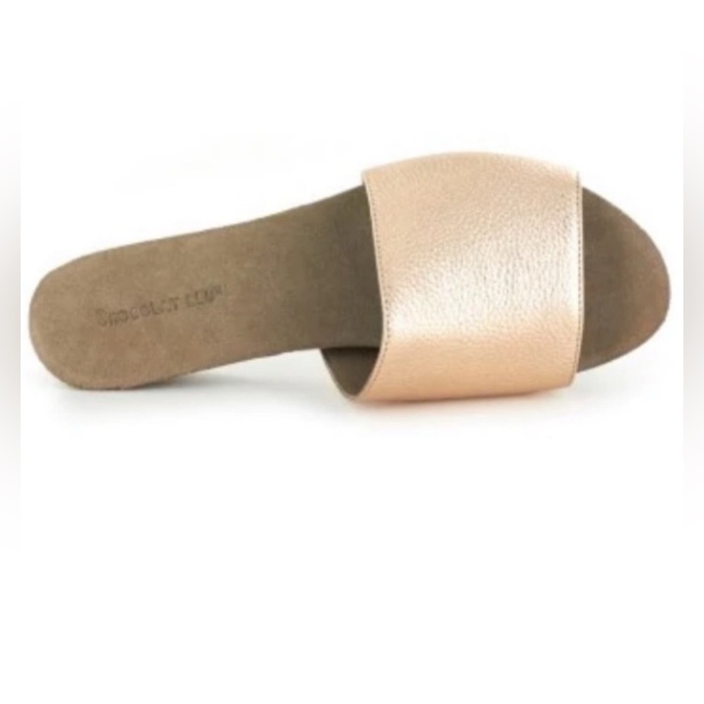 Chocolat Blu Viveca Rose Gold Leather Sandal